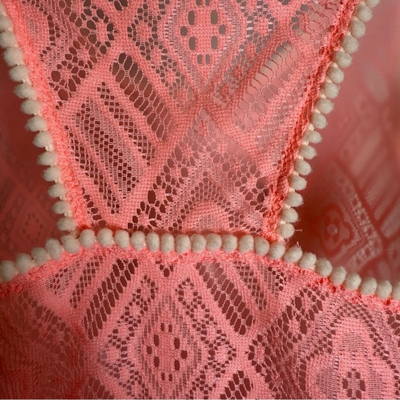 O’rageous Full Lace Pink Floral Tank Top Size Large Boho Unique Beach Romantic - Picture 11 of 11